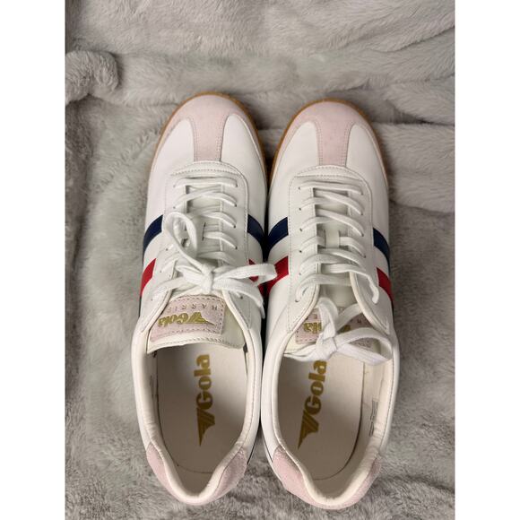 Gola Harrier Leather Sneakers Mens US 13 EU 46 White Red Blue Gum Sole NEW main image 6